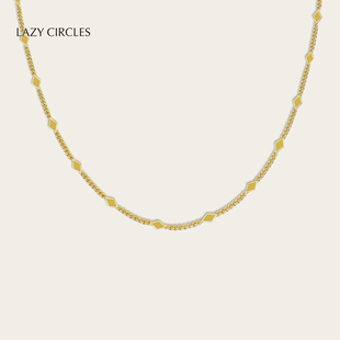 复活款 CIRCLES懒洋洋闪光素链日常通勤叠戴镀18k细项链礼物 LAZY
