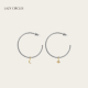 LAZY 董生活推荐 CIRCLES贝壳花大号耳圈基础星月耳环日常百搭