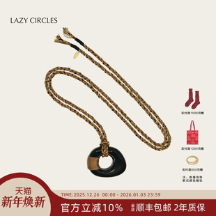 CIRCLES大号环扣编织毛衣链高级感黑玛瑙项链女款 尚雯婕同款 LAZY