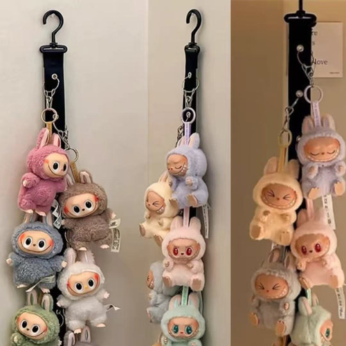 labubu收纳挂袋创意展示架盲盒公仔挂件整理神器拉布布挂钩置物架
