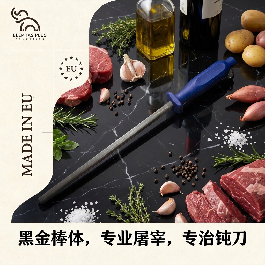 德国ELEPHAS PLUS黑金钢超密纹磨刀棒专业屠宰磨刀钢棒屠宰场神器,厨房/烹饪用具,磨刀器/磨刀石/磨刀架,淘宝优惠券,粉丝福利购,淘宝优惠卷