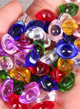 水晶彩色元宝招财七彩琉璃金元宝