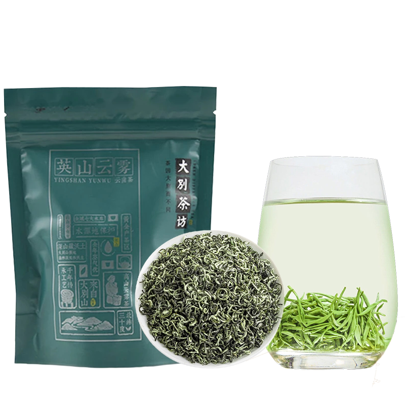 大别茶访2023明前a10高山嫩芽栗香耐泡英山云雾新绿茶叶500g袋散