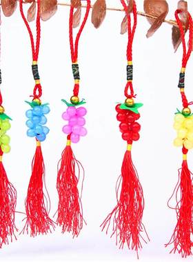 新年彩色塑料葡萄串喜庆小挂件
