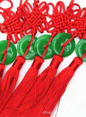 绿玉结十字结中国结流苏挂件