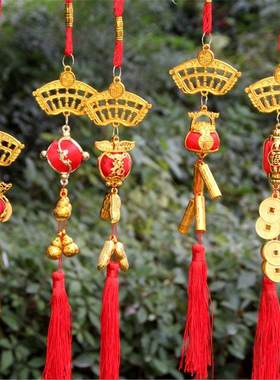 新年喜庆算盘钱袋葫芦福桶挂件