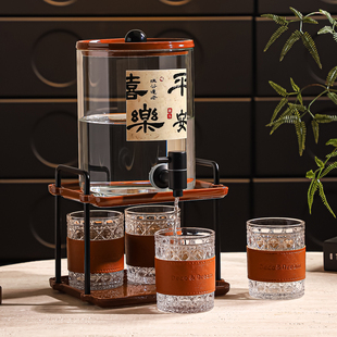 高颜值玻璃冷水壶中古风带龙头大容量耐高温家用凉水壶果茶饮料桶