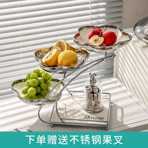 轻奢水果盘客厅家用茶几糖果盘KTV新款零食摆放盘创意装饰点心盘