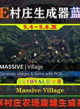 UE5.4-5.6.X虚幻蓝图 Calysto Village 程序村庄农场废墟生成系统