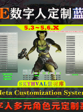 UE5.3-5.6虚幻蓝图 Meta Customization System 数字人元定制系统