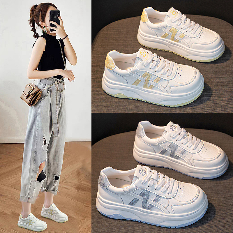 厚底小白鞋女2026春新款百搭休闲小码34板鞋时尚配裙子女单鞋