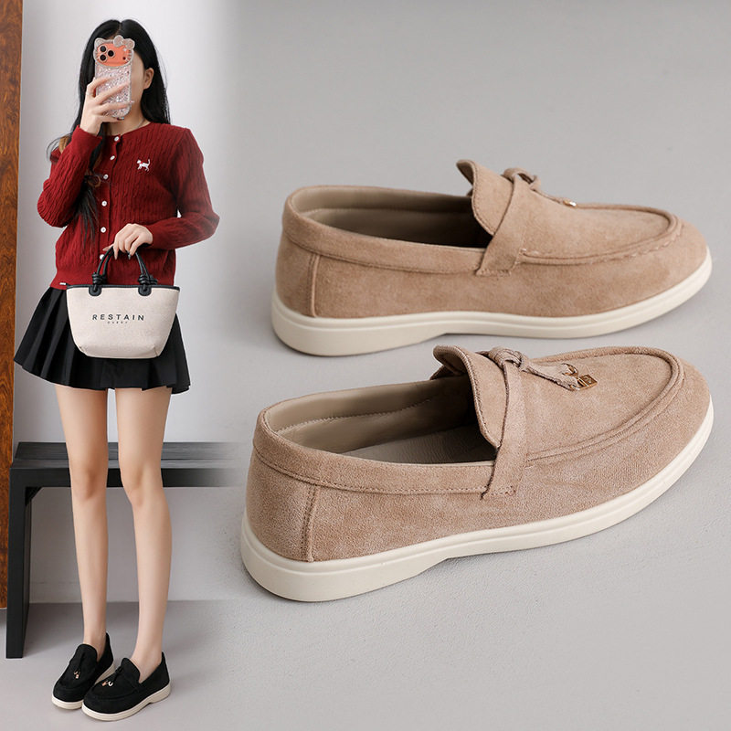 豆豆鞋男女款2026新款春秋季透气一脚蹬懒人套脚休闲鞋