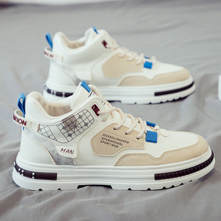 男士男鞋2023新款男款夏季高帮运动休闲板鞋加绒棉鞋百搭小白潮鞋