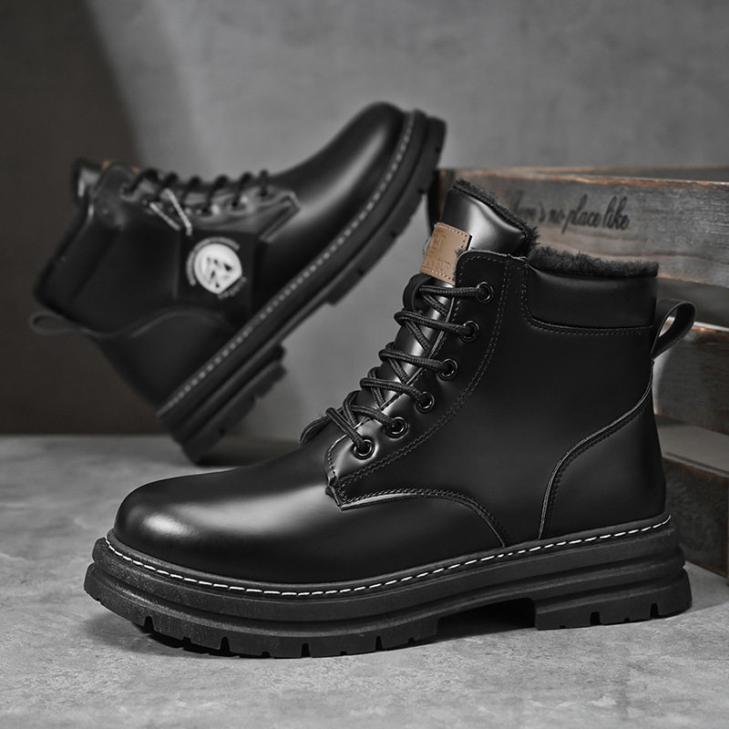 男士马丁靴2026秋季新款加绒加厚户外工装鞋英伦风复古大黄靴男鞋