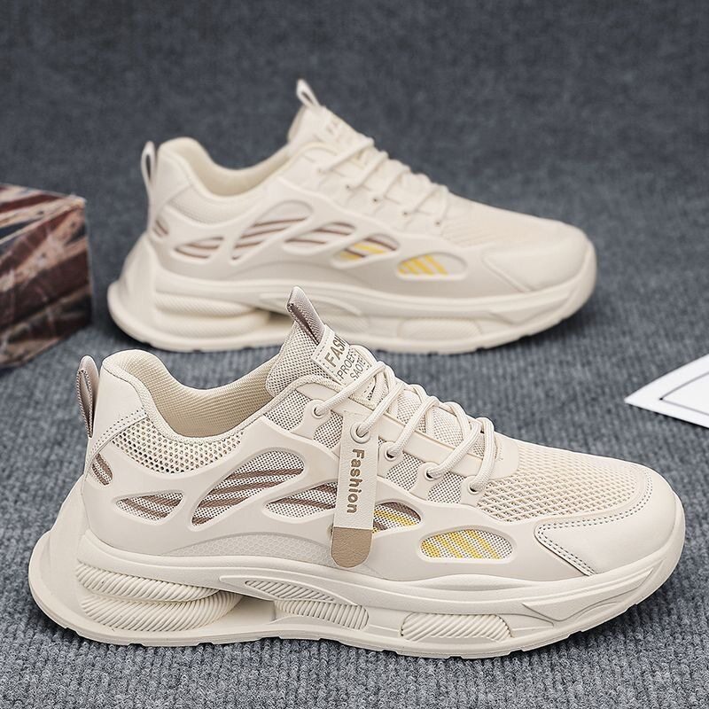 2026男鞋新款透气网面鞋子男款韩版百搭厚底运动鞋休闲跑步老爹鞋
