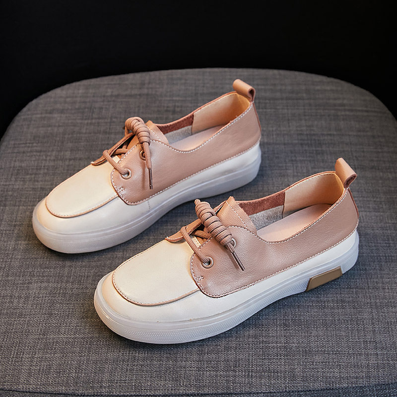 2025夏季头层牛皮软底软皮小白鞋女孕妇平底牛筋底浅口单鞋,女鞋,时尚休闲鞋,淘宝优惠券,粉丝福利购,淘宝优惠卷