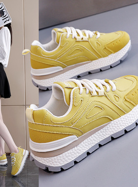 厚底老爹鞋女小白鞋2025秋季新款百搭休闲运动鞋女士阿甘鞋AD5201