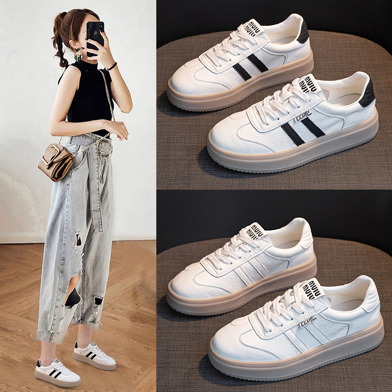 厚底小白鞋女2026春新款百搭学院风休闲板鞋网红爆款德训女鞋,女鞋,时尚休闲鞋,淘宝优惠券,粉丝福利购,淘宝优惠卷