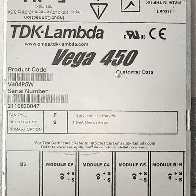 TDK-Lambda Vega450 V404P5W拆机电源