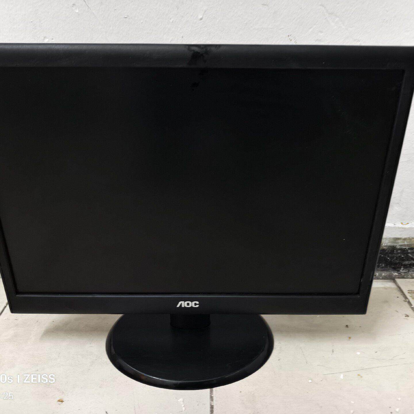 出AOC19寸黑色显示器。型号为E950S。支持1440