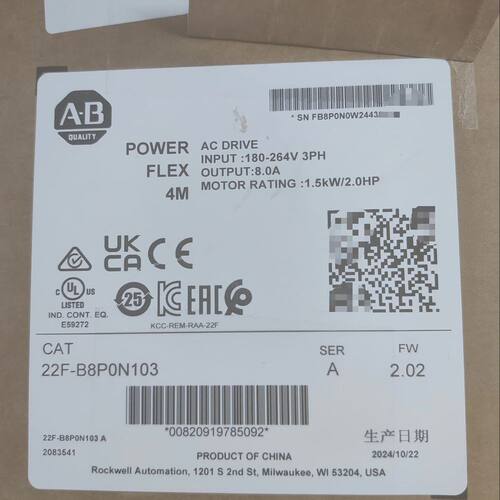 22F-B8P0N103  罗克韦尔AB 变频器