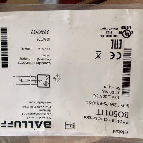 BOS01TT光电传感器BOS 12M-PS-PR10-S4