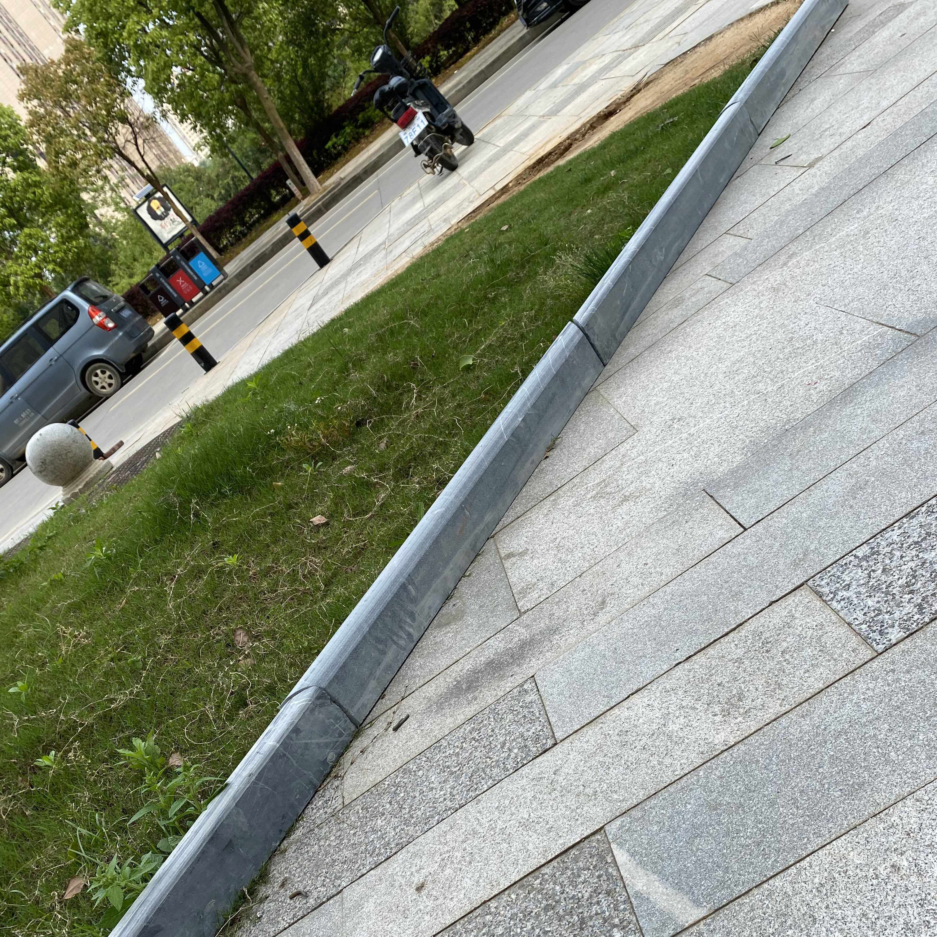 青石板路沿石花园围边石室内庭院纯色路肩条菜园侧边石围树路牙石