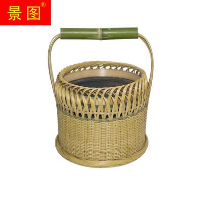烘笼竹编烤火篮木炭无烟暖手提篮烘火笼竹制圆形烘篮精品火熥竹编