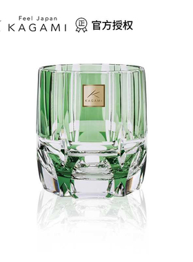 日本进口江户切子kagami竹之膳手工水晶玻璃威士忌洋酒杯竹节酒杯