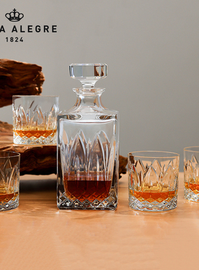 葡萄牙进口Vista Alegre纯手工CHARTRES水晶酒樽高档轻奢威士忌杯