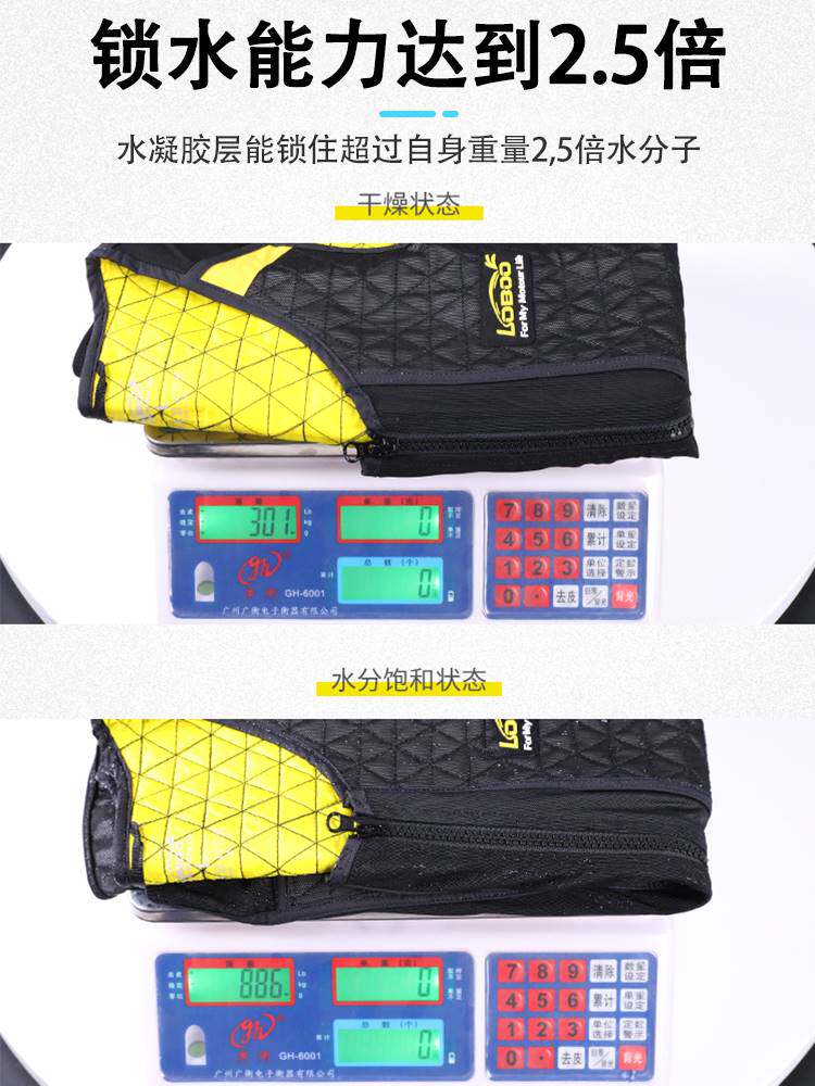 LOBOO萝卜摩托车骑行水冷马甲男夏季机车装备浸水式防暑 降温背心