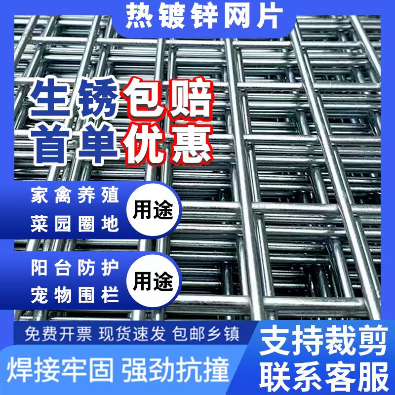 加粗镀锌铁丝电焊网片家用鸡狗鸟兔笼钢丝网格养殖围栏防护隔离网-封面