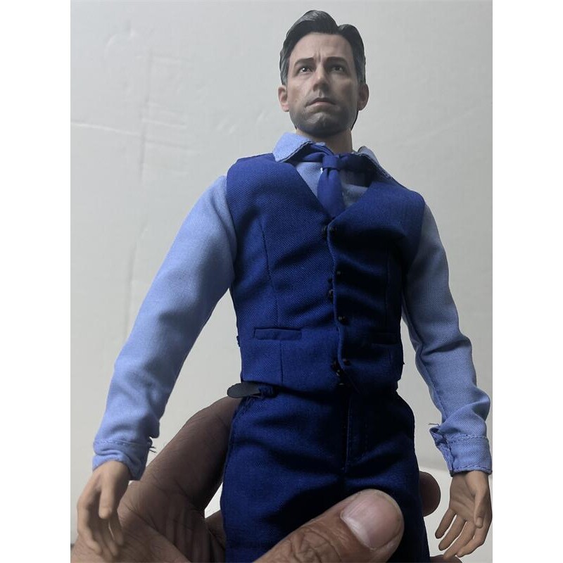 现货 1/6 超人大战蝙蝠侠 蓝色西服马甲套装 大本蝙蝠侠专用西装