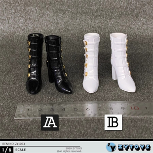 现货 ZYTOYS 1/6 女兵人 ZY1023 靴子 中筒靴 空心靴 尖头靴 模型