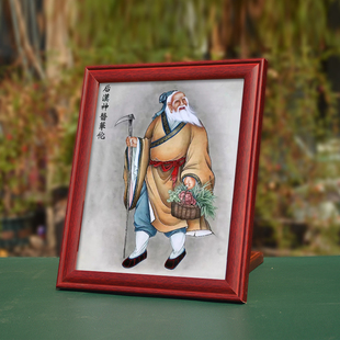 神医华佗画像挂画桌面摆件诊所理疗养生中医馆行医采药相框摆台