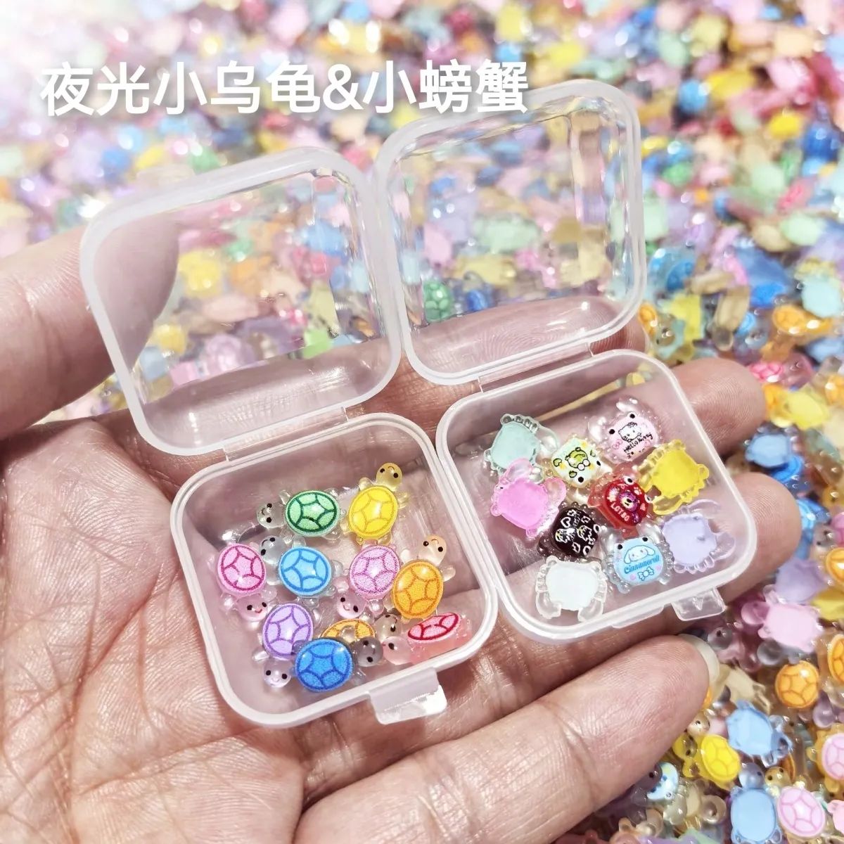 DIY新款迷你卡通彩色夜光小乌龟玩具模型网红爆款摆件海龟diy配件