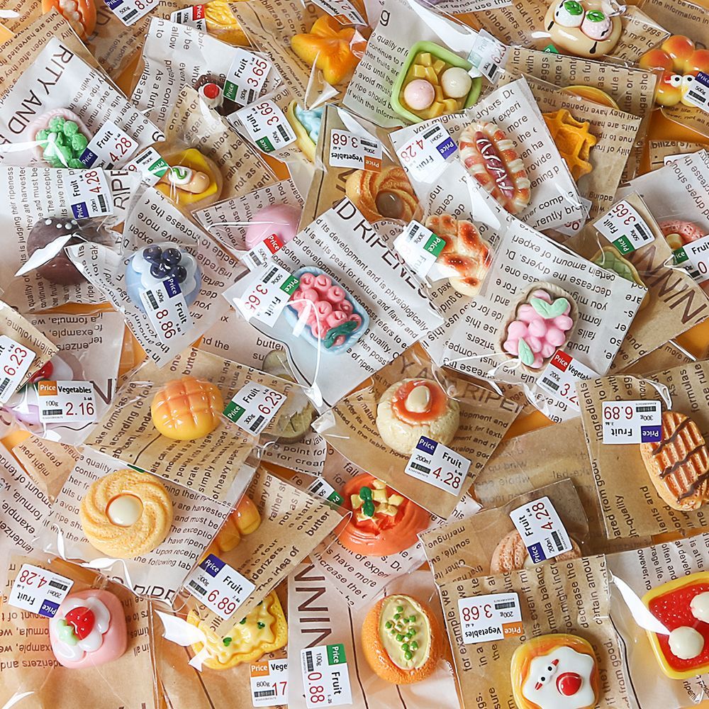 迷你蛋糕甜点面包食玩独立包装微缩仿真儿童过家家玩具食物小模型
