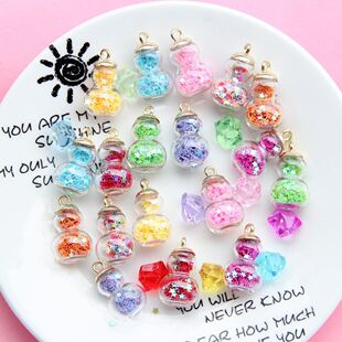 透明玻璃星星漂流瓶 手工diy吊珠钥匙扣包包吊坠微景观装饰摆件