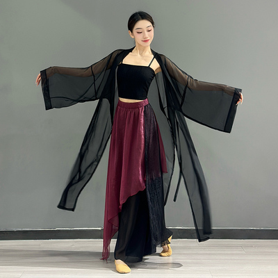 古典舞蹈服女飘逸爵士演出服2026新款中国风舞蹈表演服红色舞蹈裙