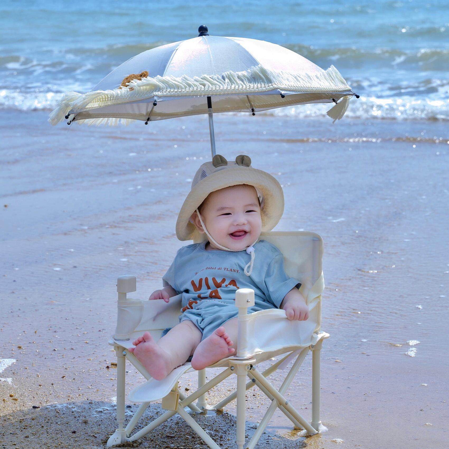 儿童餐椅宝宝婴儿沙滩椅小月龄遮阳户外折叠椅露营海边便携拍照