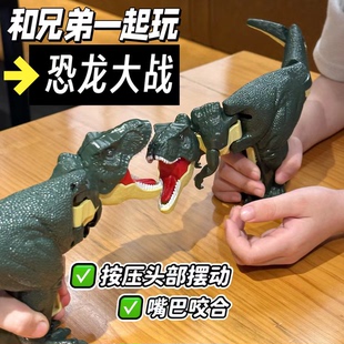 按压霸王龙恐龙会咬人啄食者创意减压儿童趣味玩具仿真动物模型