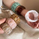 亚克力晕染彩色弹力手链森系简约小清新手环轻奢高级感气质手饰女