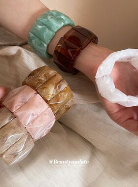 亚克力晕染彩色弹力手链森系简约