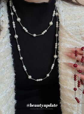 欧美礼物气质轻奢仿珍珠串珠项链