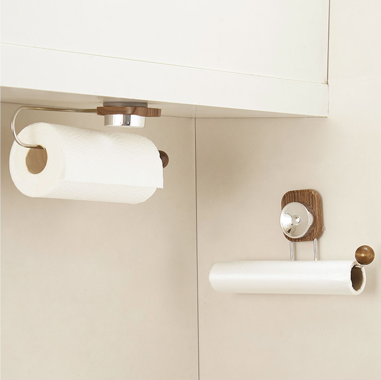 cmeo吸盘厨房纸巾架免打孔整体橱柜用纸挂架抽取式卫生纸卷筒卫生