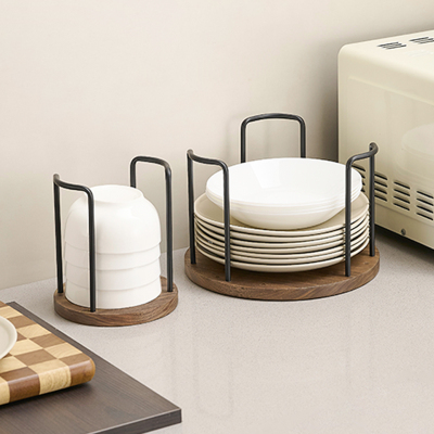 cmeo胡桃木厨房碗架台面碗碟多功能放碗盘置物架沥干餐具碗收纳架