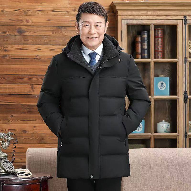 中老年中长款羽绒服男士