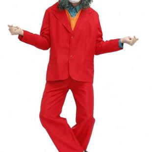 装 万圣节化装 舞会舞台表演服成人男v红色套装 小丑大服装 扮x
