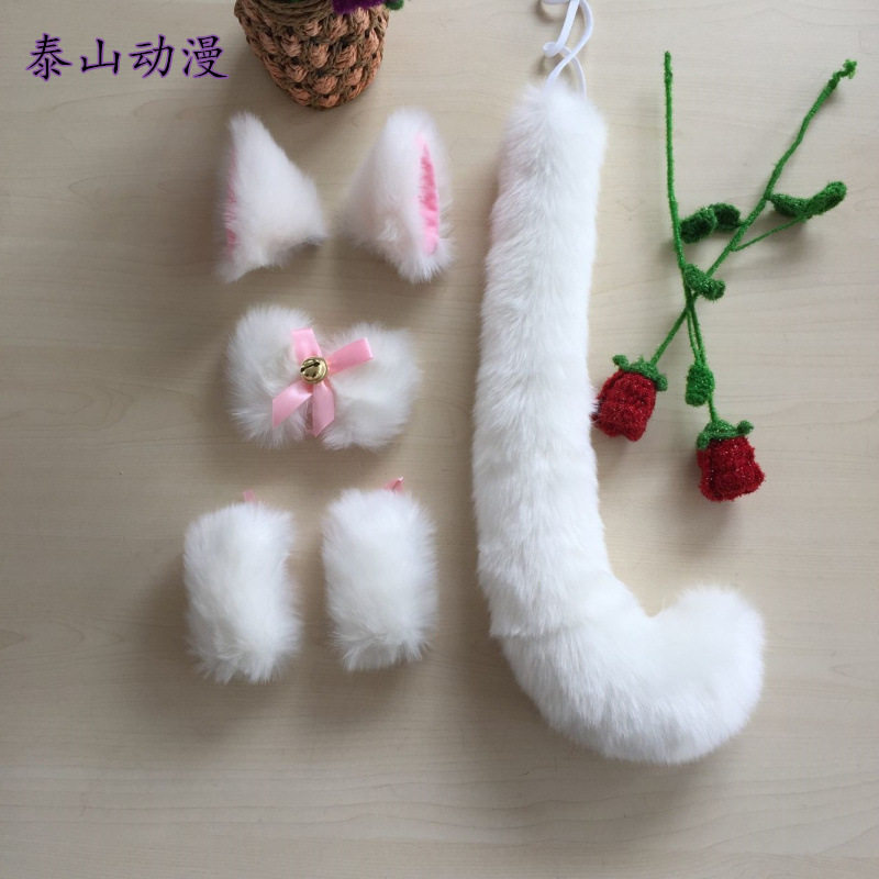 可爱狐狸兽耳lolita女仆jk毛绒cosplay配饰狐耳狐尾套装