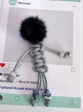鞋花鞋挂miu系鞋服包包辅料饰品diy毛球煤球手工编绳结女鞋装饰扣